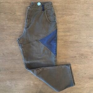 Adrian Cashmere Low Rise Denim Jeans-100% Cotton Olive/Blue-Unisex Size S-32x28‎